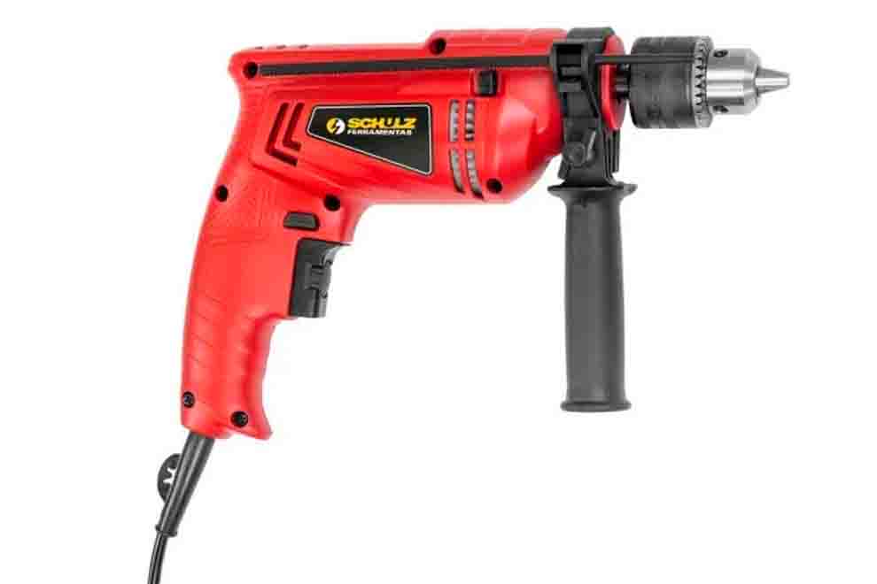 Furadeira elétrica Schulz vermelha com cabos